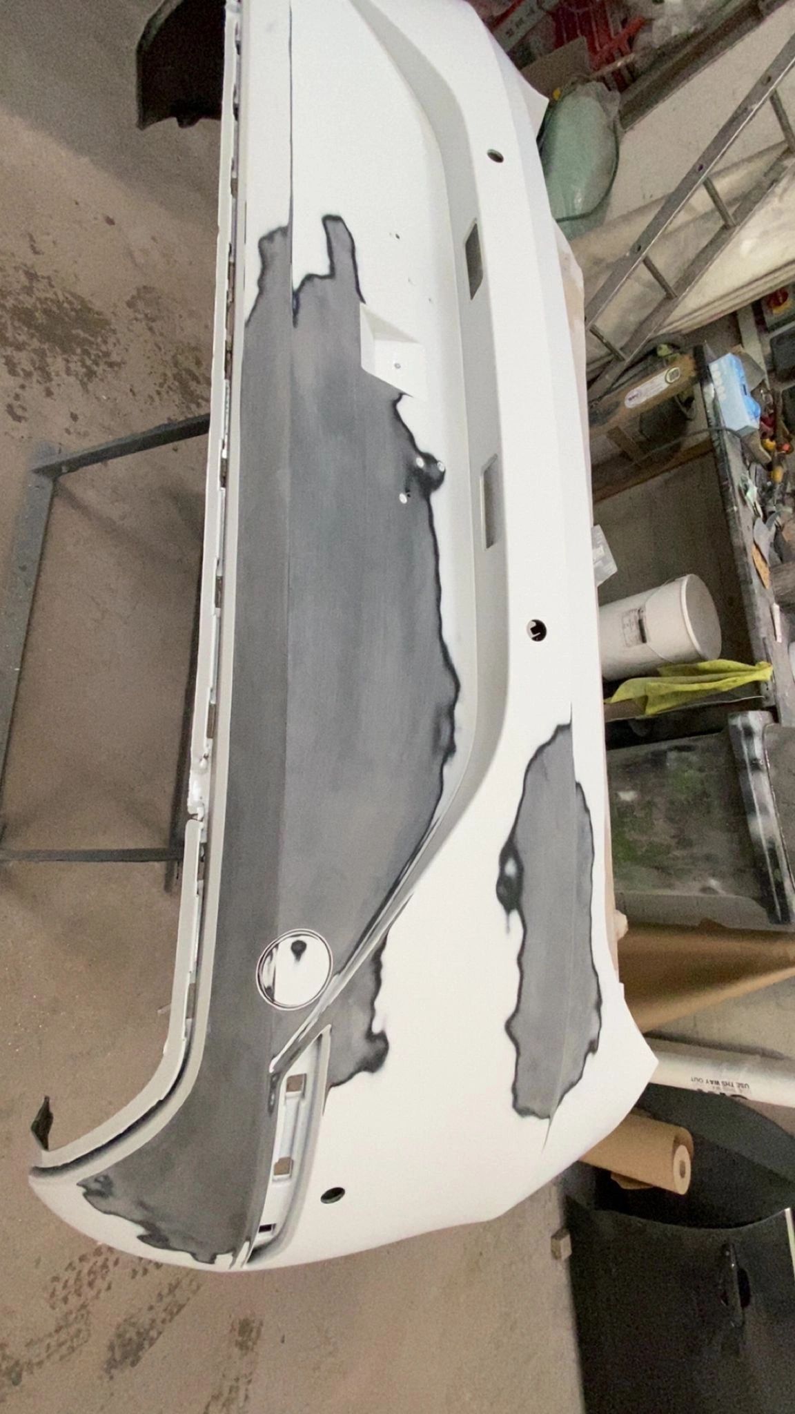 White bumper in primer